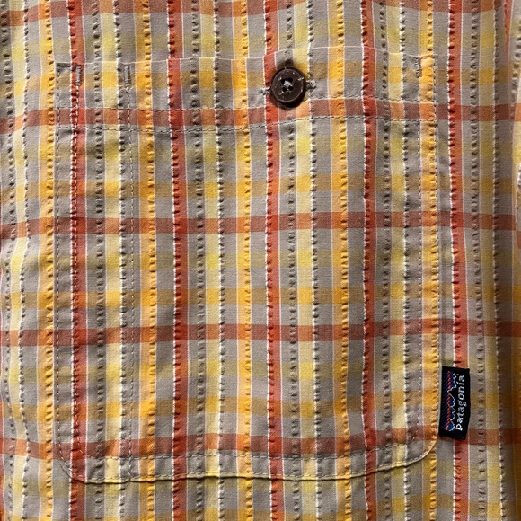 Patagonia men’s red/yellow plaid short sleeve button shirt size L - Picture 2 of 10